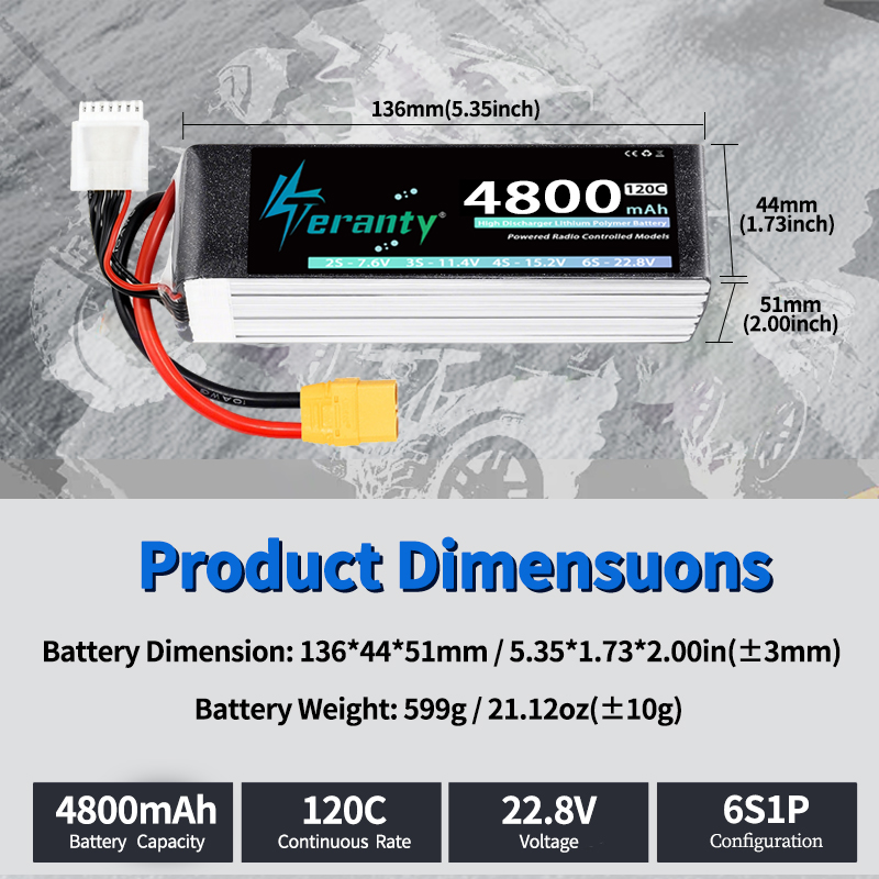 TERANTY 6S 4800mAh Lipo Batter - Fpv Drone Quadcopter recension och pris